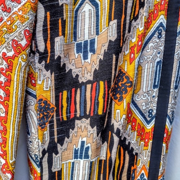 Multicolored Woven Orange Tones Printed Women's Pants by Trina Turk Size 6 - Picture 7 of 8